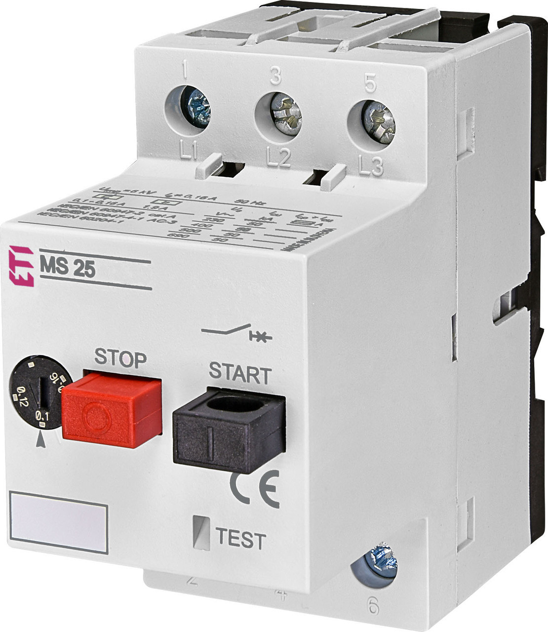 Автоматичний вимикач 0.25 А-0.4 А ETI MS25-0.4 для захисту двигунів 4600030