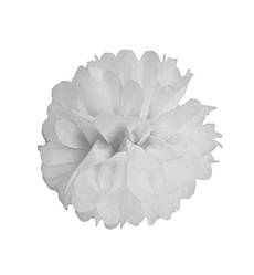 Помпон з паперу тишею, колір білий, d-15 см