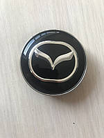 Колпачки заглушки в литые диски Mazda 60/56/9 мм. Черные/Хром