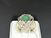 Золотое кольцо Ирида с бриллиантами и изумрудом. Артикул 11359 17