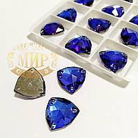 Пришивные стразы Триллиант, стекло Lux, цвет Caprie Blue, 16мм, 1шт