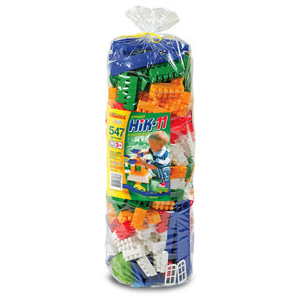Дитячий блоковий конструктор з великими пластиковими деталями НІК-11 (547 дит.)