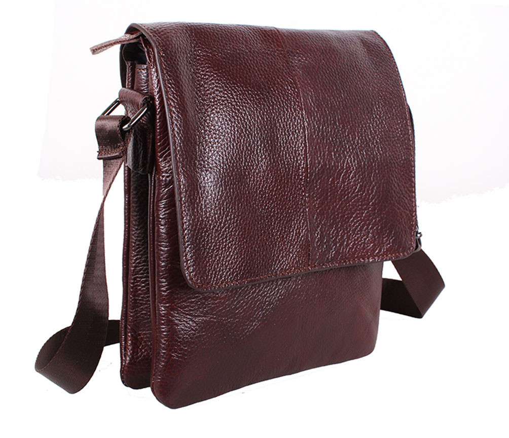 Чоловіча шкіряна сумка Dovhani MESS8138-23 Коричнева 27 х 21.5 х 6см