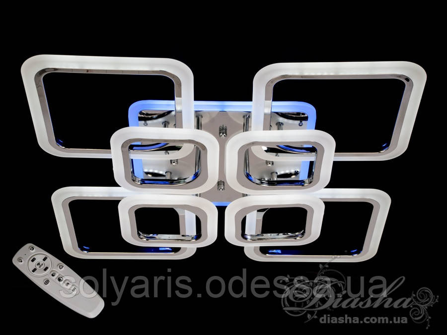 LED-люстра з димером і синьою підсвіткою, колір хром, 150 W A8060/4+4HR LED dimmer (хром, золото)
