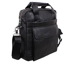 Чоловіча шкіряна сумка Dovhani Dov-88613 Чорна, фото 2