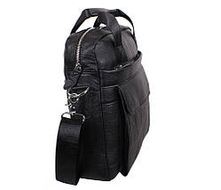 Чоловіча шкіряна сумка Dovhani Dov-88613 Чорна, фото 4