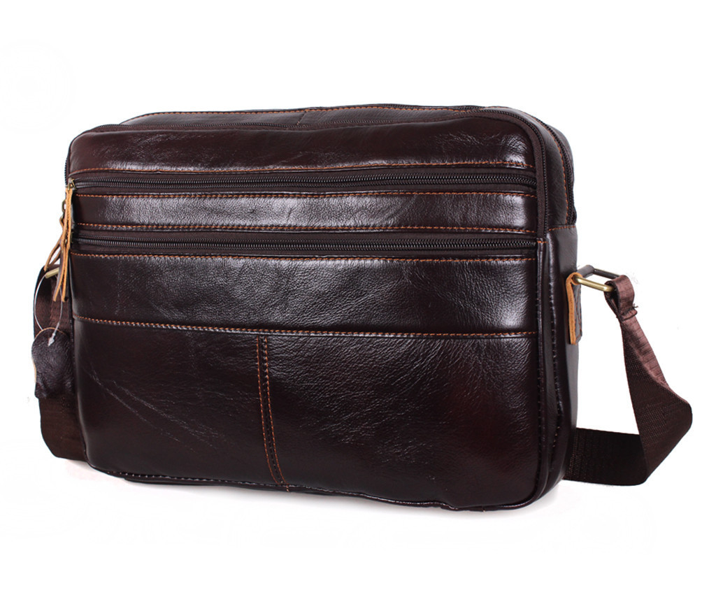 Чоловіча шкіряна сумка A4 Dovhani Bon3923-2541 Ш36хВ25хГ10см Коричнева