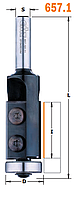 Фреза пазова пряма обгонная зі змінними ножами і нижнім підшипником CMT 19х30мм хв.8мм (арт. 657.191.11)
