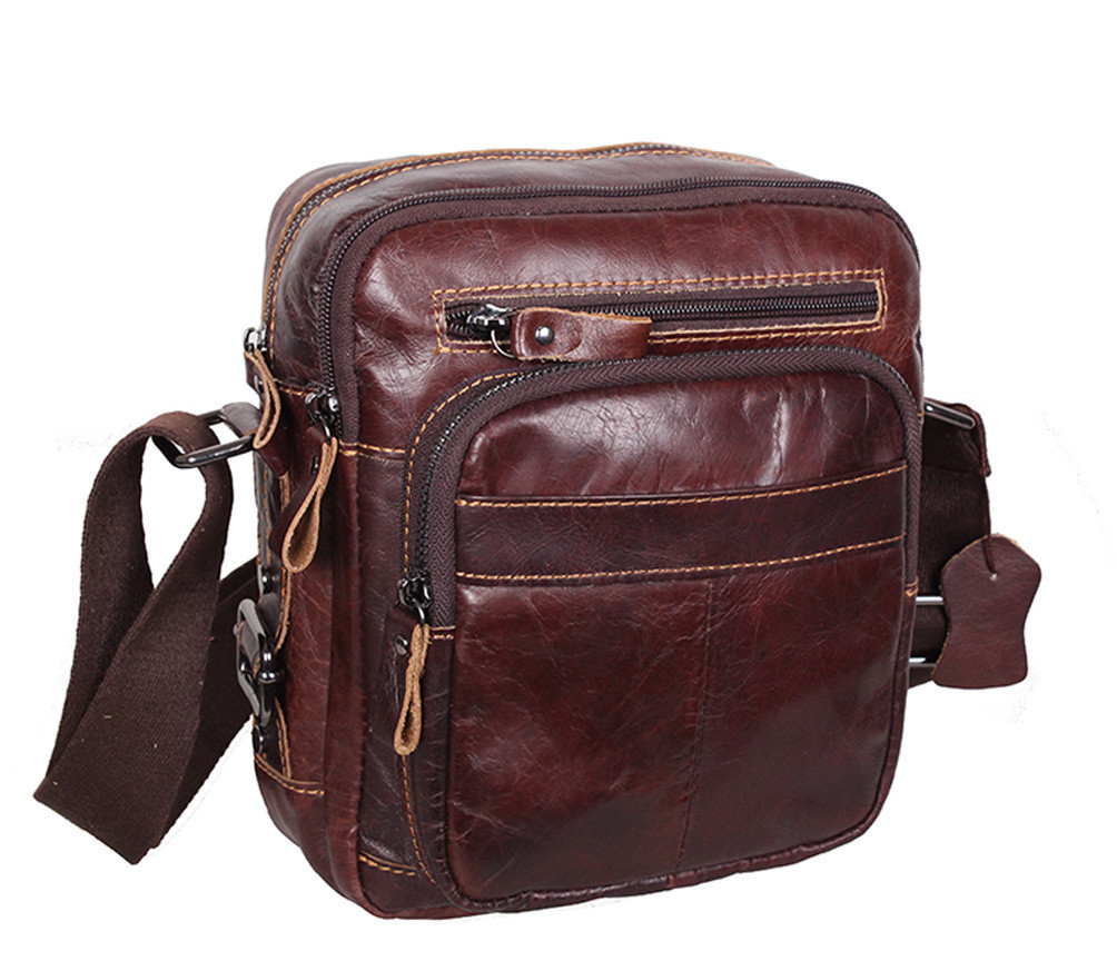 Мужская кожаная сумка Dovhani PRE5262-125 Коричневая