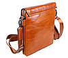 Чоловіча шкіряна сумка Dovhani WHEAT007-55 Руда В26 х Ш21,5 х Г7 см, фото 7