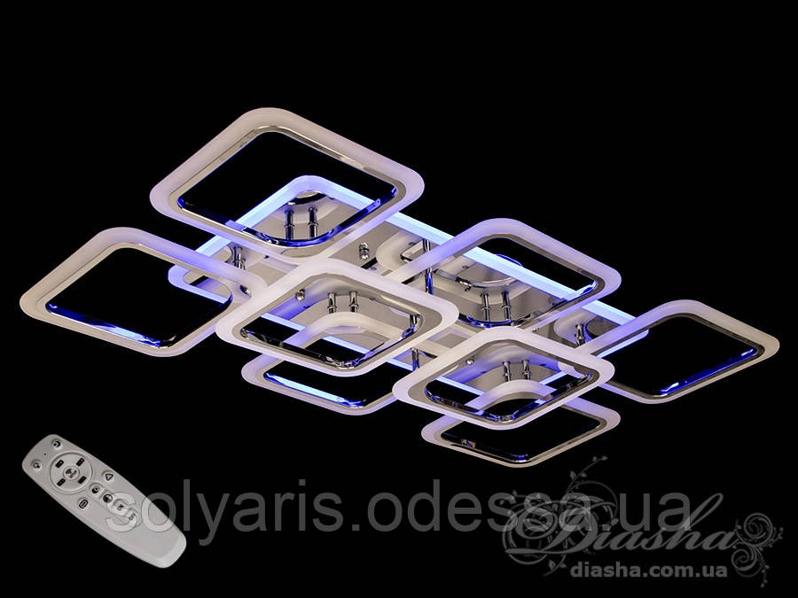 Стельова люстра з димером і LED-підсвіткою, колір хром, 190 W A8060/6+2HR LED 3color dimmer