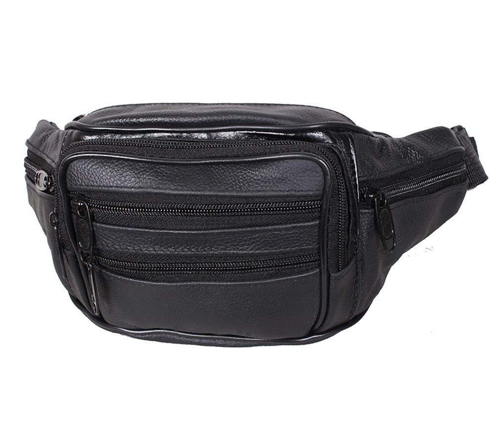 Сумка шкіряна на пояс Dovhani D0303-37 Чорна