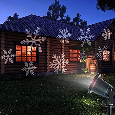Декоративний вуличний світлодіодний проектор Outdoor Lawn Криву Light "Сніжинки"