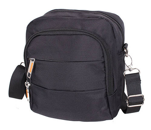 Сумка текстильная мужская Nobol 6339-40BLACK Черная 20 x 17 x 7-9 см., фото 1