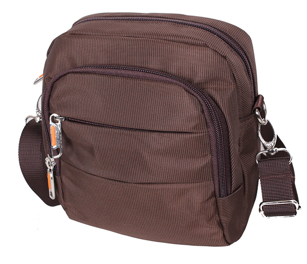 Текстильна Сумка чоловіча Nobol 6339-48COFFEE Коричнева 20 x 17 x 7-9 див.