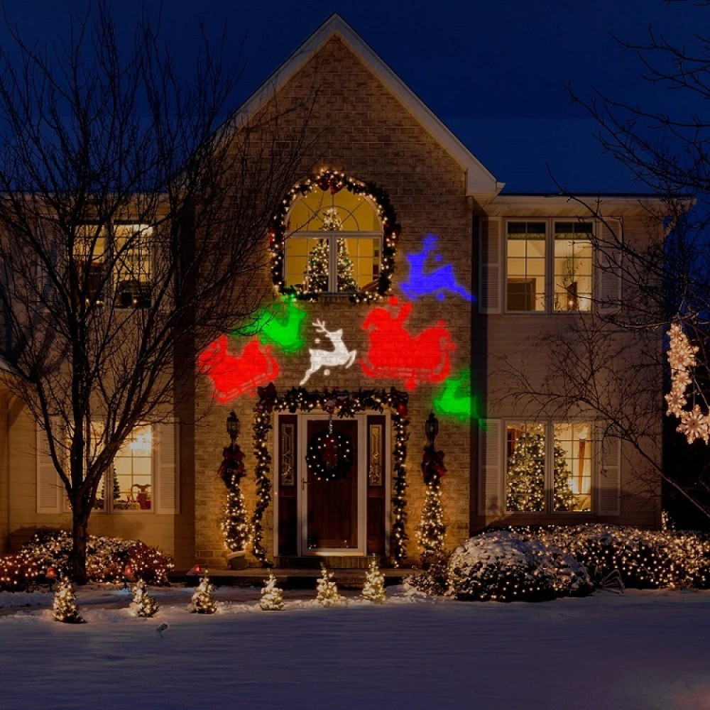 Декоративний вуличний світлодіодний проектор Outdoor Projection LED Light + 12 картриджів