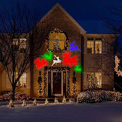 Декоративний вуличний світлодіодний проектор Outdoor Projection LED Light + 12 картриджів