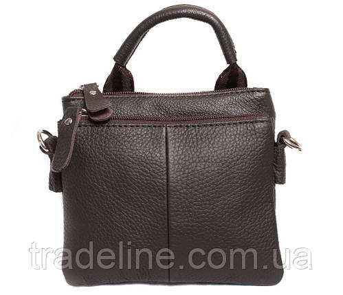 Чоловіча шкіряна сумка Dovhani BL30014430 Чорна 15 x 16 x 4 см., фото 2