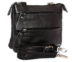 Чоловіча шкіряна сумка Dovhani BL30015133 Чорна 15 x 17 x 4 см., фото 2