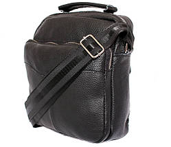 Чоловіча шкіряна сумка Dovhani BL30012437 Чорна 27 x 25 x 9 см, фото 4