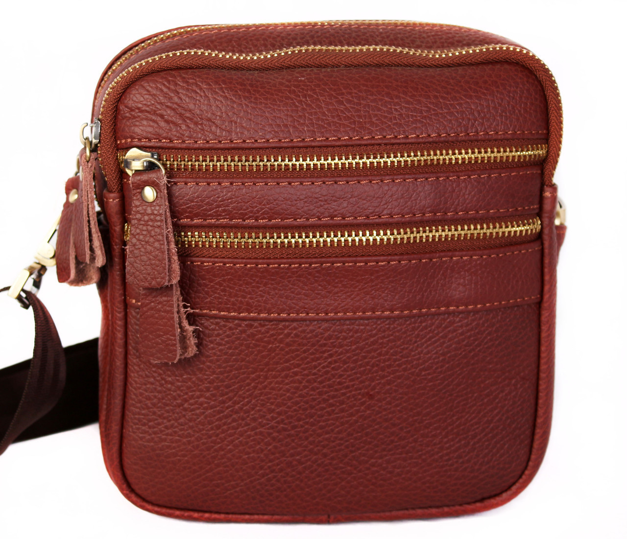 Чоловіча шкіряна сумка Dovhani BL3010938 Руда 19 x 17 x 8 см