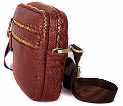 Чоловіча шкіряна сумка Dovhani BL3010938 Руда 19 x 17 x 8 см, фото 4
