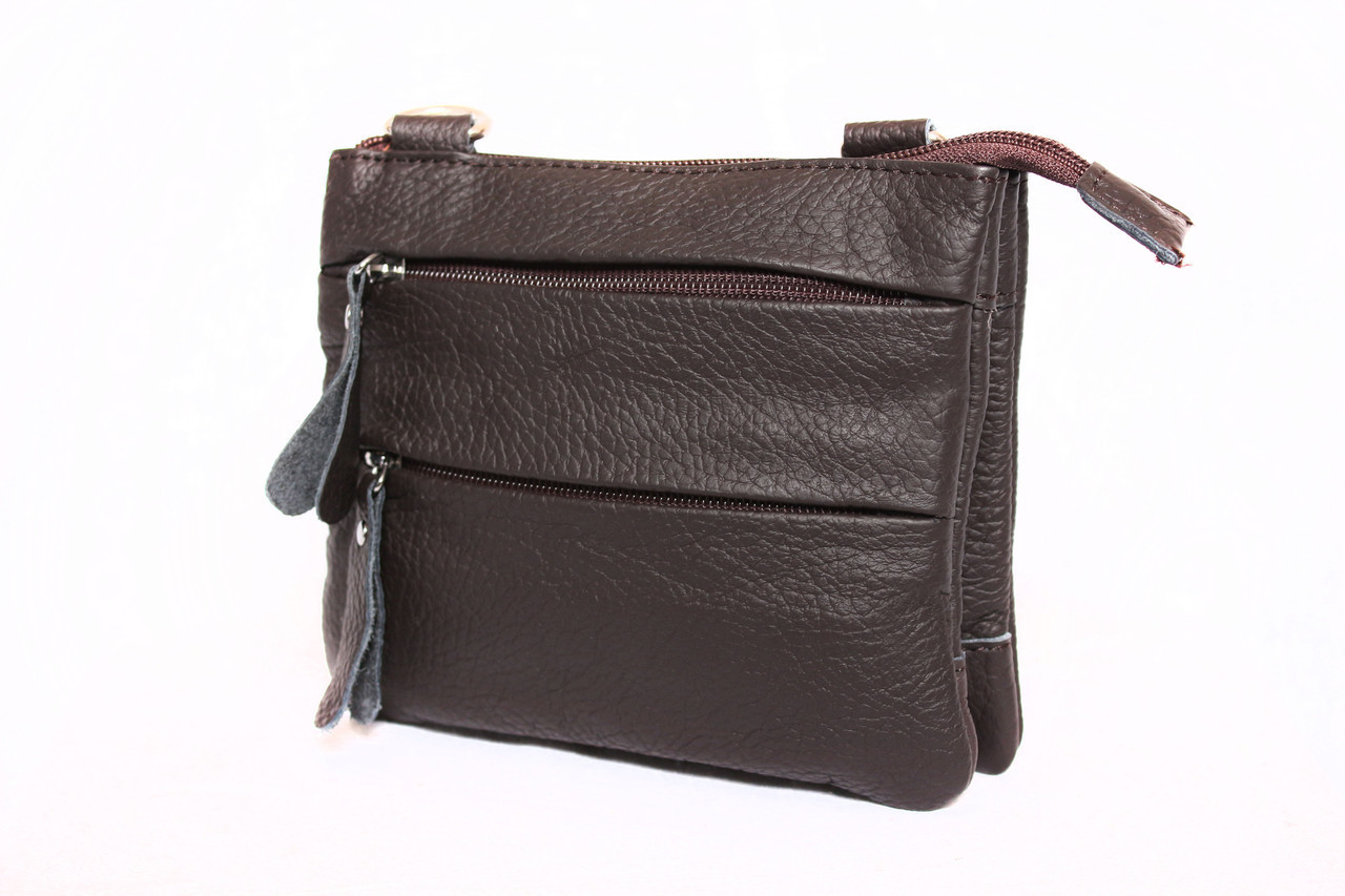Чоловіча шкіряна сумка Dovhani BL30015243 коричнева 15 x 17 x 4 см.