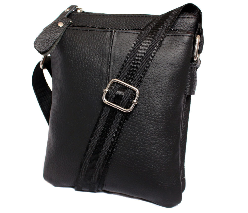 Чоловіча шкіряна сумка Dovhani BL30012944 Чорна 21 x 16 x 5 см