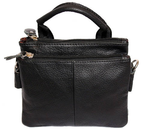 Чоловіча шкіряна сумка Dovhani BL30014345 Чорна 15 x 16 x 4 см, фото 1