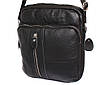 Чоловіча шкіряна сумка Dovhani BL30012347 Чорна 27 x 24 x 8 див., фото 6