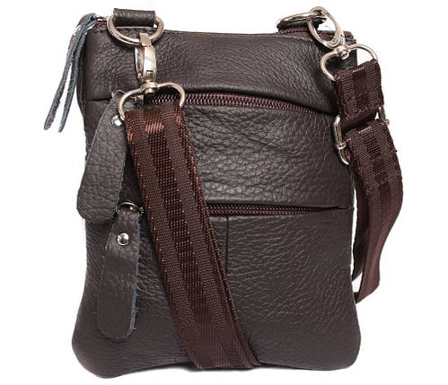 Чоловіча шкіряна сумка Dovhani BL30015048 Коричнева 17 x 14 x 4 см, фото 1