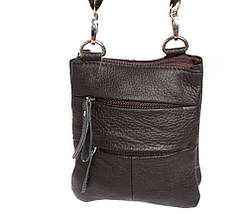 Чоловіча шкіряна сумка Dovhani BL30015048 Коричнева 17 x 14 x 4 см, фото 4