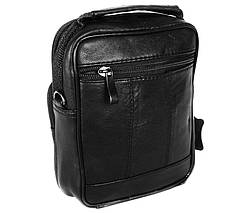Чоловіча шкіряна сумка Dovhani ABL3016156 Чорна 19 x 15 x 7 см, фото 3