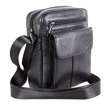 Чоловіча шкіряна сумка Dovhani BL30115-2258 Чорна 22 x 19 x 8 см, фото 3