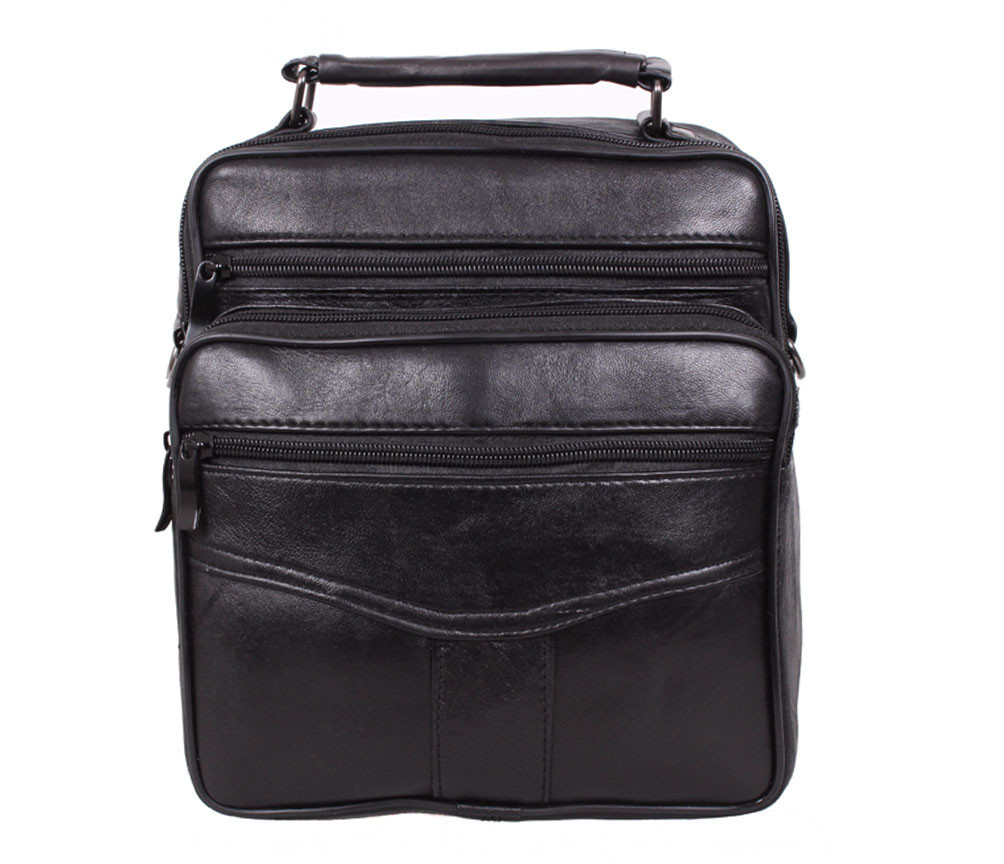 Чоловіча шкіряна сумка Dovhani ASW201473 Чорна 24 x 20 x 10 див.