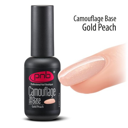 База для гель-лаку PNB Camouflage base Gold Peach 8мл, золотисто-персикова