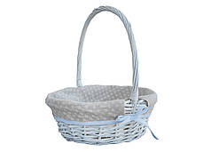 Плетений кошик з лози, колір білий