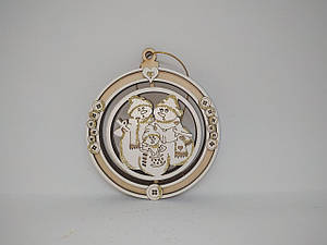 Прикраса новорічна дерев'яна ПОТРІЙНА