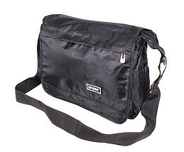 Сумка чоловіча текстильна Dovhani SPORT303246301 Чорна 27-34-10см, фото 2