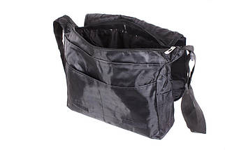 Сумка чоловіча текстильна Dovhani SPORT303246301 Чорна 27-34-10см, фото 5