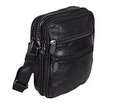 Чоловіча шкіряна сумка Dovhani Bon R0326 Чорна 17.5 x 14 x 7 см., фото 4