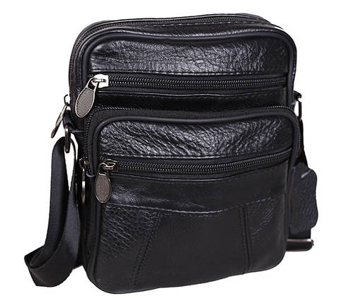 Мужская кожаная сумка Dovhani Bon AR010328 Черная 19 x 16 x 7 см., фото 1