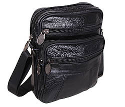 Мужская кожаная сумка Dovhani Bon AR010328 Черная 19 x 16 x 7 см., фото 4