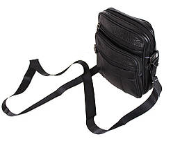 Мужская кожаная сумка Dovhani Bon AR010328 Черная 19 x 16 x 7 см., фото 6