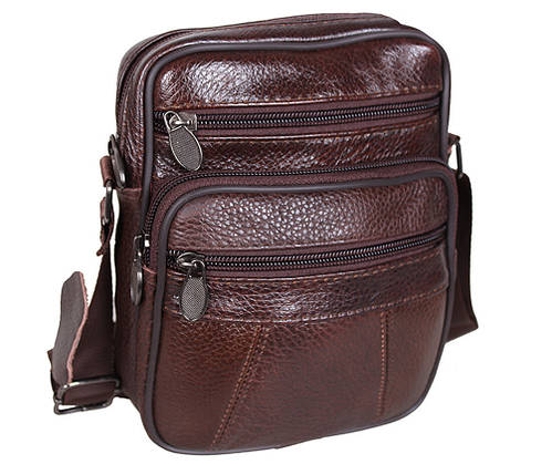 Чоловіча шкіряна сумка Dovhani Bon AR010-1329 Коричнева 19 x 16 x 7 див., фото 1