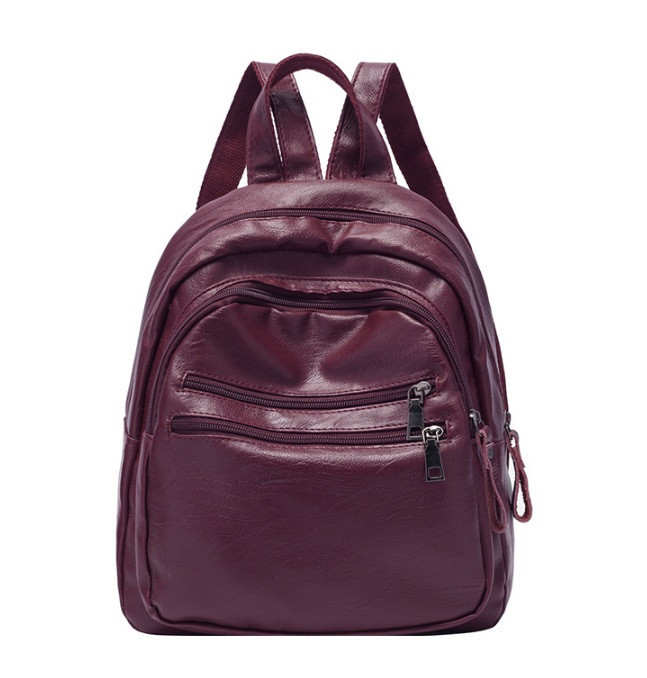 Женский стильный городской бордовый красный мини рюкзак женская сумка 2 в 1 - фото 2 - id-p1075176721