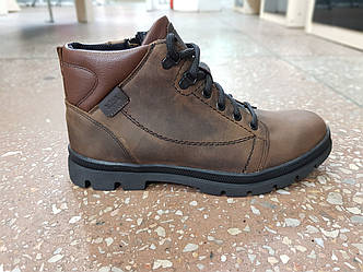 Зимові шкіряні черевики чоловічі спортивні на хутрі повсякденні зручні теплі якісні утеплені коричневі 42 розмір Mida 14749 8 2022