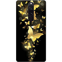 Силіконовий бампер чохол для Xiaomi Redmi 8 з малюнком Золоті метелики