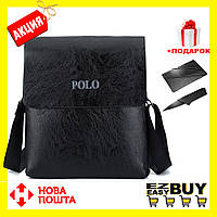 Мужская кожаная сумка через плечо Polo Videng Leather Сумка-планшет+Подарок Polo Leather