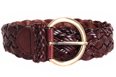 Плетений жіночий ремінь Dovhani PL4380573 110-115 см Темно-Коричневий